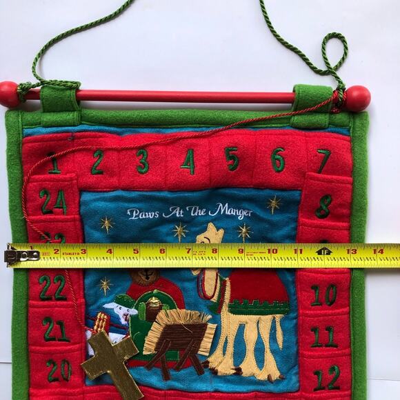 Christmas Holiday Paws At The Manger Animal Nativity Advent Calendar 13x13 - Picture 7 of 12